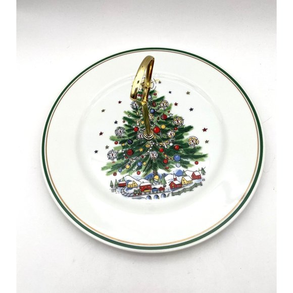 Vtg. Salem Chrsitams Eve Tree Collection Tidbit Tray 10' Handle - Picture 1 of 4